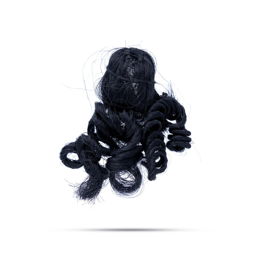 Artificial Hair - 2.75 x 2 Inches | Krishna Hair/ Laddu Gopal Hair/ Curly Synthetic Hair for Deity Decor - Head & Face Accessories