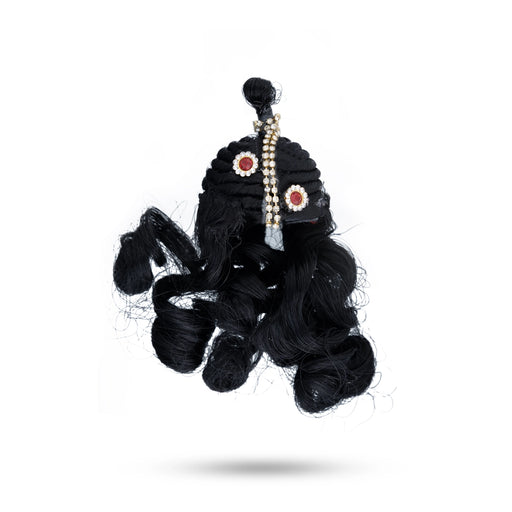 Artificial Hair - 5 x 1.5 Inches | Krishna Hair/ Laddu Gopal Hair/ Stone & Curly Synthetic Hair for Deity - Head & Face Accessories