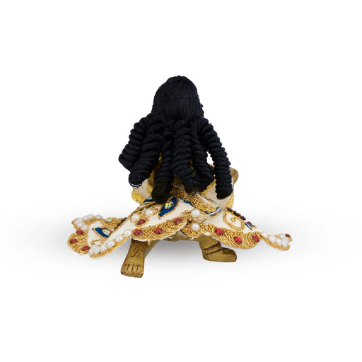 Krishna Hair - 2.75 X 2.5 Inches | Artificial Hair/ Curly Laddu Gopal Hair/ Synthetic Hair For Deity Decor - Head & Face Accessories