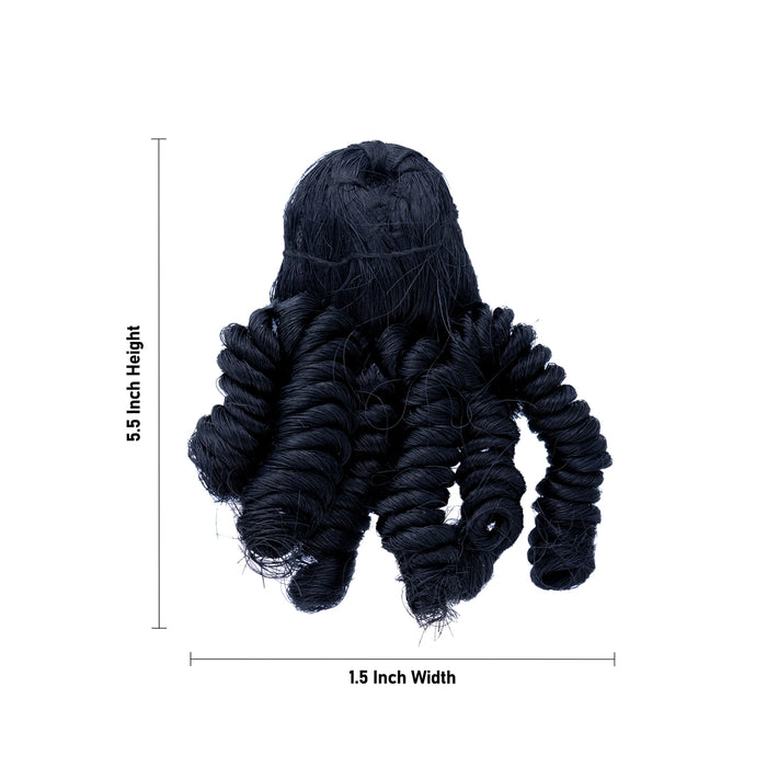 Krishna Hair - 2.75 X 2.5 Inches | Artificial Hair/ Curly Laddu Gopal Hair/ Synthetic Hair For Deity Decor - Head & Face Accessories