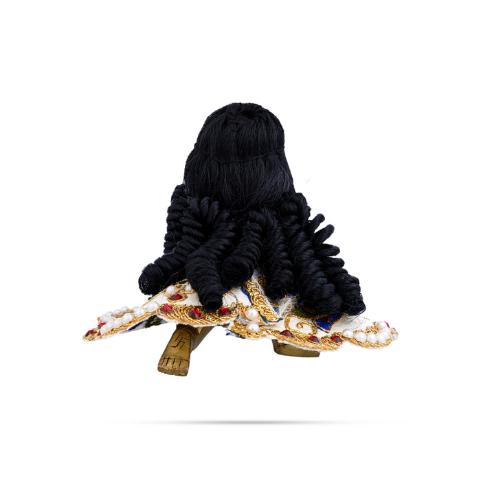 Artificial Hair - 3.5 X 3.5 Inches | Krishna Hair/ Laddu Gopal Hair/ Synthetic Hair For Deity Decoration - Head & Face Accessories