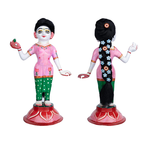 Artificial Hair - 10.5 x 2 Inches | Radha Choti/ Radha Hair/ Stone & Flower Design Synthetic Hair for Deity - Head & Face Accessories