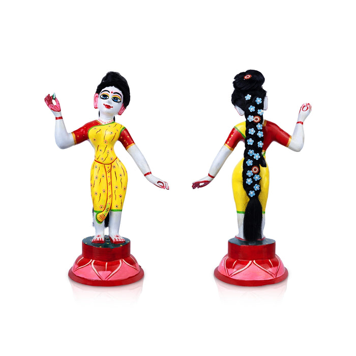 Decorated Radha Hair - 11 X 2.5 Inches | Artificial Hair/ Radha Choti/ Synthetic Hair For Deity Decor - Head & Face Accessories