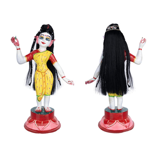 Artificial Hair - 10 x 2.5 Inches | Radha Choti/ Radha Hair/ Stone & Flower Design Synthetic Hair for Deity - Head & Face Accessories