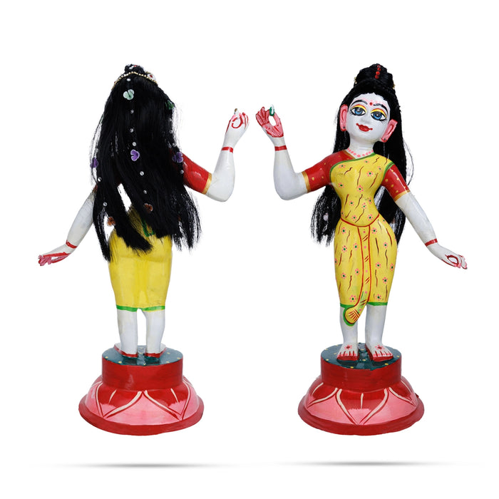 Artificial Hair- 9 X 2.5 Inches | Stone& Flower Decorated Radha Hair/Radha Choti/Synthetic Hair For Deity Decor - Head & Face Accessories