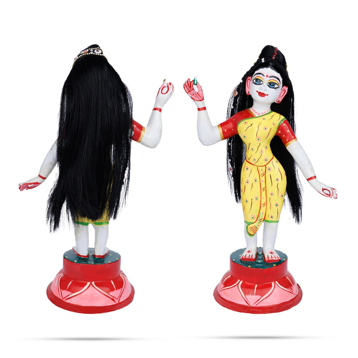 Decorated Radha Hair - 10 Inches | Artificial Hair/ Radha Choti/ Synthetic Hair For Deity Decor - Head & Face Accessories