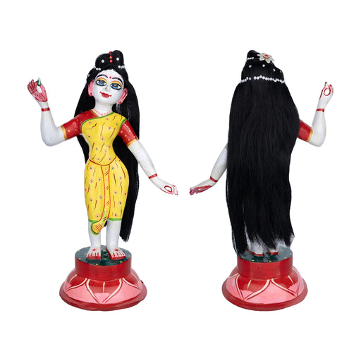 Artificial Hair - 11 x 2 Inches | Radha Choti/ Radha Hair/ Stone & Flower Design Synthetic Hair for Deity - Head & Face Accessories