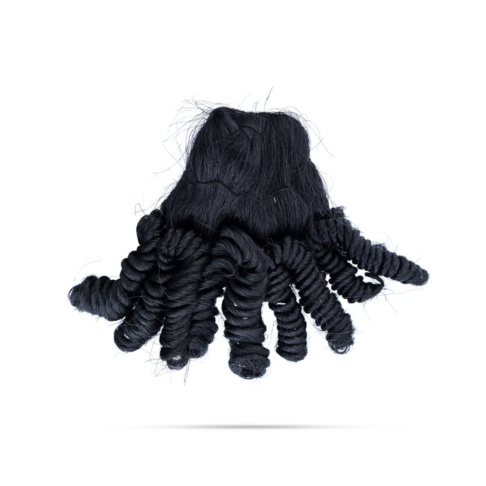 Artificial Hair - 3.5 x 3.5 Inches | Krishna Hair/ Laddu Gopal Hair/ Curly Synthetic Hair for Deity Decor - Head & Face Accessories