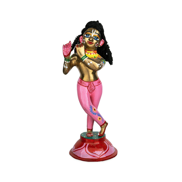 Artificial Hair - 3.5 x 3.5 Inches | Krishna Hair/ Laddu Gopal Hair/ Curly Synthetic Hair for Deity Decor - Head & Face Accessories