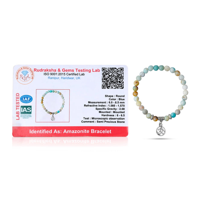 Amazonite Bracelet - 2.5 Inches | Amazonite Gemstone Bracelet/ Crystal Jewellery for Men & Women
