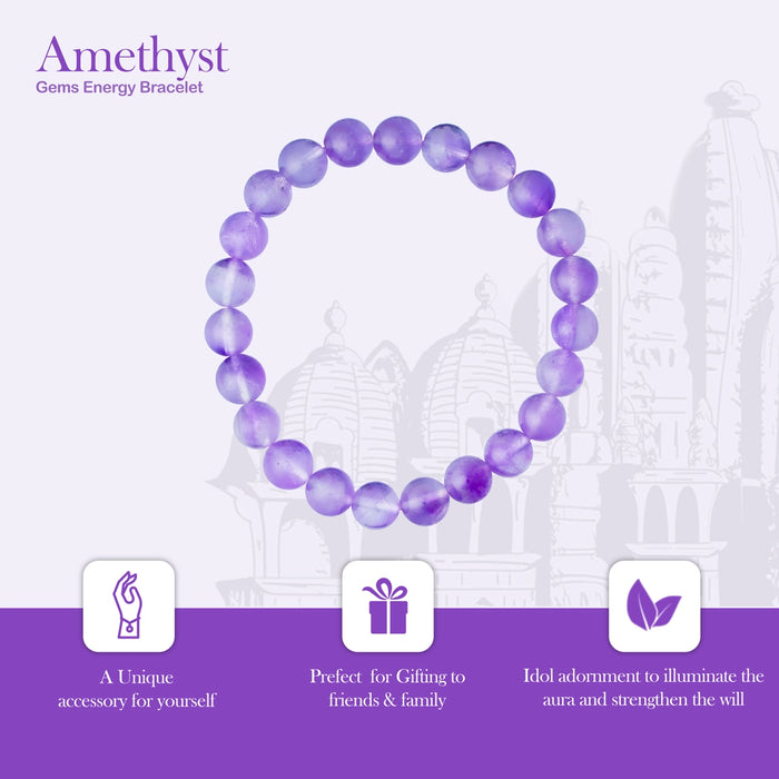 Amethyst Bracelet - 2.5 Inches | Crystal Bracelet/ Stone Jewellery for Men & Women