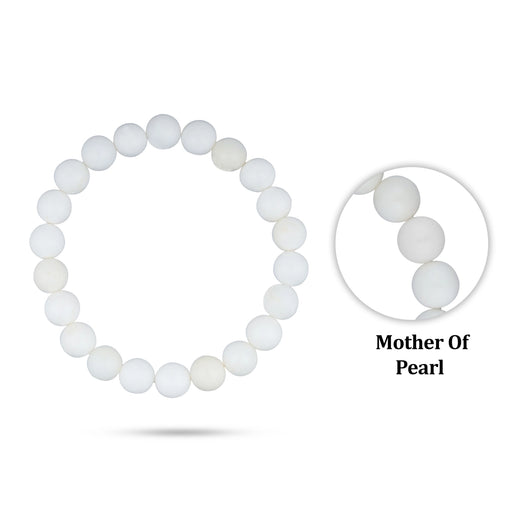 Mother Of Pearl Bracelet - 2.5 Inches | Gem Bracelet/ Stone Jewellery for Men & Women - Bracelet