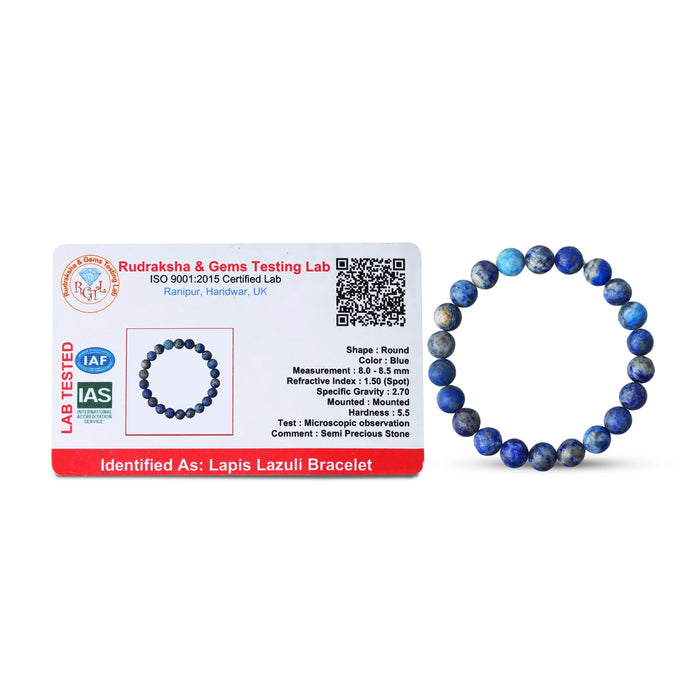 Lapis Lazuli Bracelet - 2.5 Inches | Lapis Stone Bracelet/ Crystal Bracelet for Men & Women