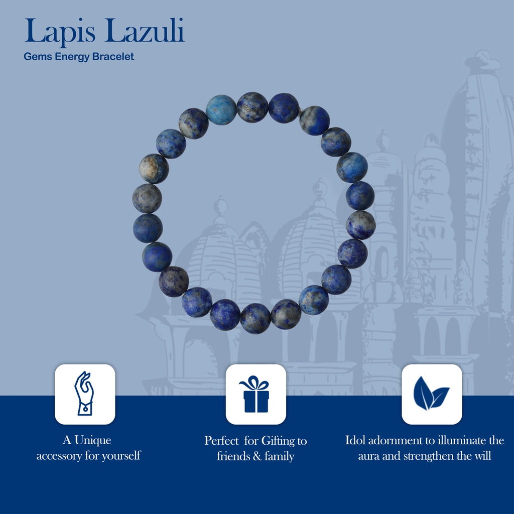 Lapis Lazuli Bracelet - 2.5 Inches | Lapis Stone Bracelet/ Crystal Bracelet for Men & Women