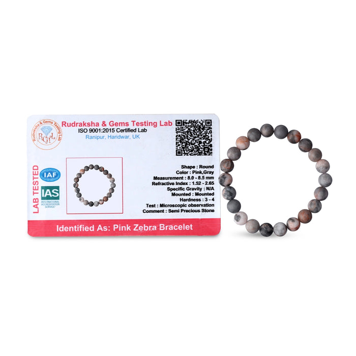 Giri Pink Zebra Jasper Bracelet Stretch Bracelets Gemstone