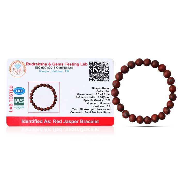 Red Jasper Bracelet - 2.5 Inches | Red Crystal Bracelet/ Stone Jewellery for Men & Women