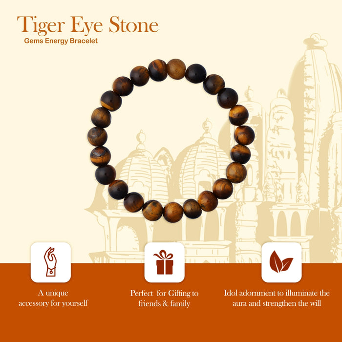 Tiger Eye Bracelet - 2.5 Inches | Gemstone Bracelet/ Crystal Jewellery for Men & Women