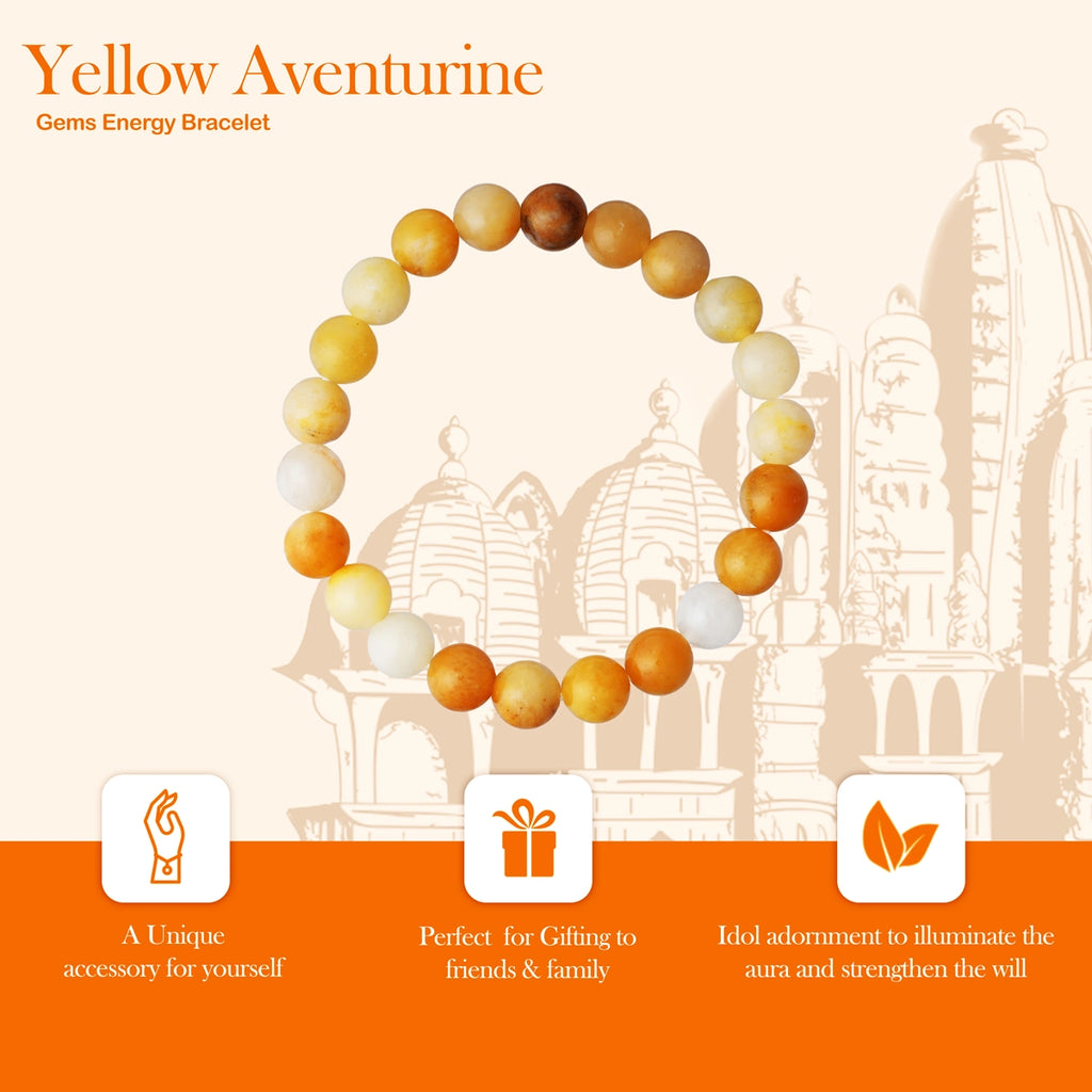 Yellow Aventurine Bracelet - 2.5 Inches | Crystal Bracelet/ Gemstone Bracelet for Men & Women