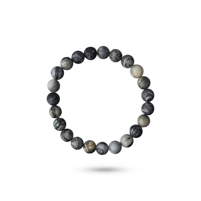 Grey Jasper Bracelet - 2.5 Inches | Grey Jasper Gemstone Bracelet/ Crystal Jewellery for Men & Women - Bracelet