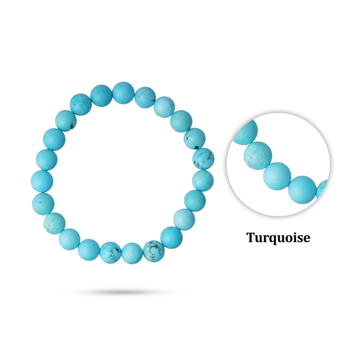 Turquoise Bracelet - 2.5 Inches | Gemstone Bracelet/ Crystal Jewellery for Men & Women