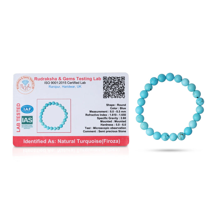 Turquoise Bracelet - 2.5 Inches | Gemstone Bracelet/ Crystal Jewellery for Men & Women - Bracelet