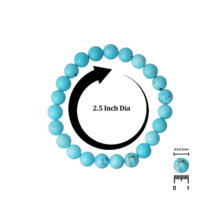 Turquoise Bracelet - 2.5 Inches | Gemstone Bracelet/ Crystal Jewellery for Men & Women