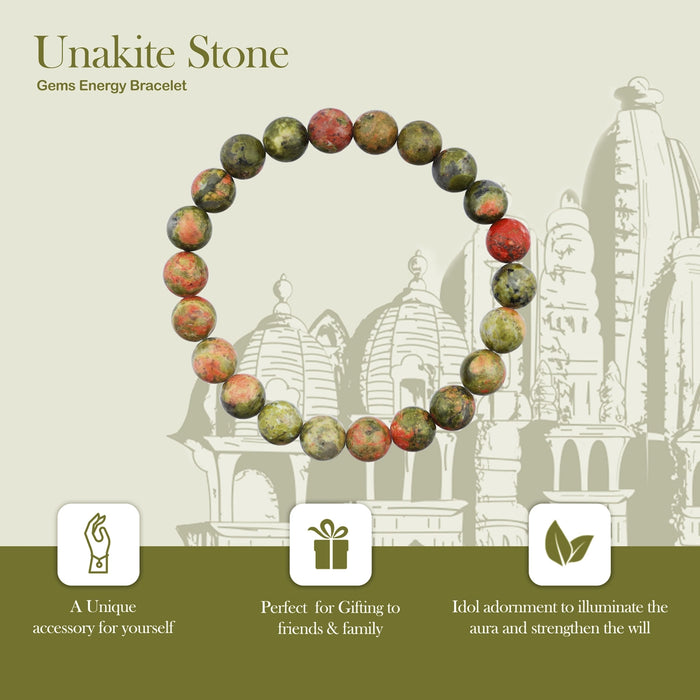 Unakite Bracelet - 2.5 Inches | Gemstone Bracelet/ Crystal Jewellery for Men & Women