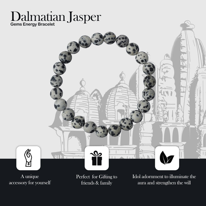 Dalmatian Jasper Bracelet - 2.5 Inches | Crystal Bracelet/ Dalmatian Jasper Gemstone Bracelet for Men & Women