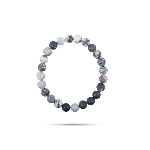 Black Web Jasper Bracelet - 2.5 Inches | Black Web Gem Bracelet/ Stone Jewellery for Men & Women - Bracelet