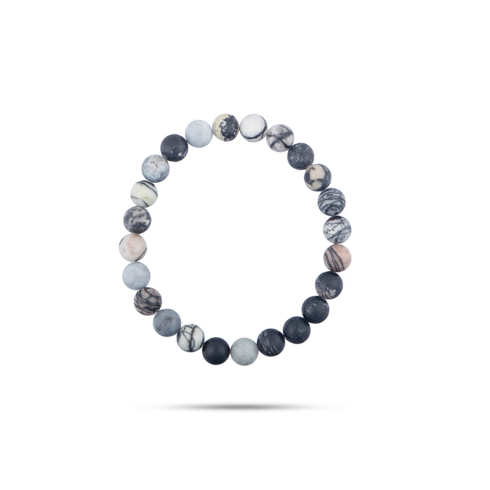 Black Web Jasper Bracelet - 2.5 Inches | Black Web Gem Bracelet/ Stone Jewellery for Men & Women - Bracelet