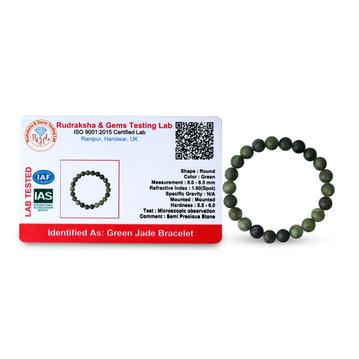 Green Jade Bracelet - 2.5 Inches | Gemstone Bracelet/ Crystal Jewellery for Men & Women