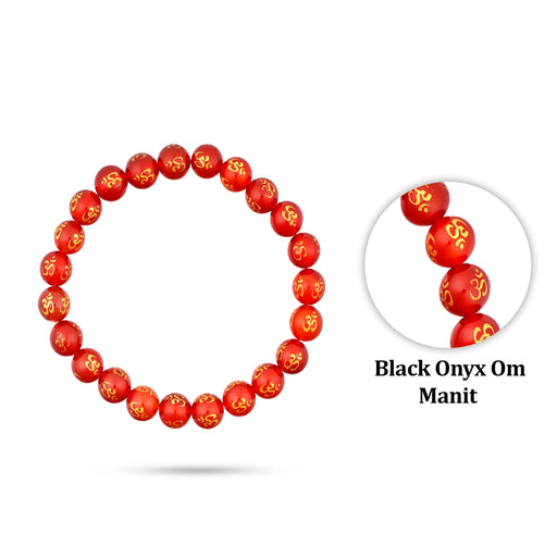 Red Onyx Bracelet - 2.5 Inches | Red Onyx Gemstone Bracelet/ Crystal Jewellery for Men & Women - Bracelet
