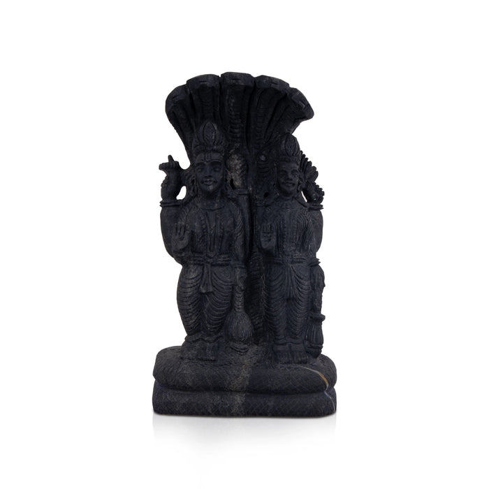 Vishnu Laxmi Narayana Shaligram Murti - 10 x 5.5 Inches | Shaligram Idol/ Saligram Murti for Pooja/ 3.100 Kgs - Saligrama Stones & Murties