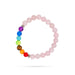 Rose Quartz 7 Chakra Bracelet - 2.5 Inches | Rose Quartz Chakra Bracelet/ 7 Chakra Bracelet with Rose Quartz - Bracelet