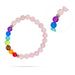 Rose Quartz 7 Chakra Bracelet - 2.5 Inches | Rose Quartz Chakra Bracelet/ 7 Chakra Bracelet with Rose Quartz - Bracelet