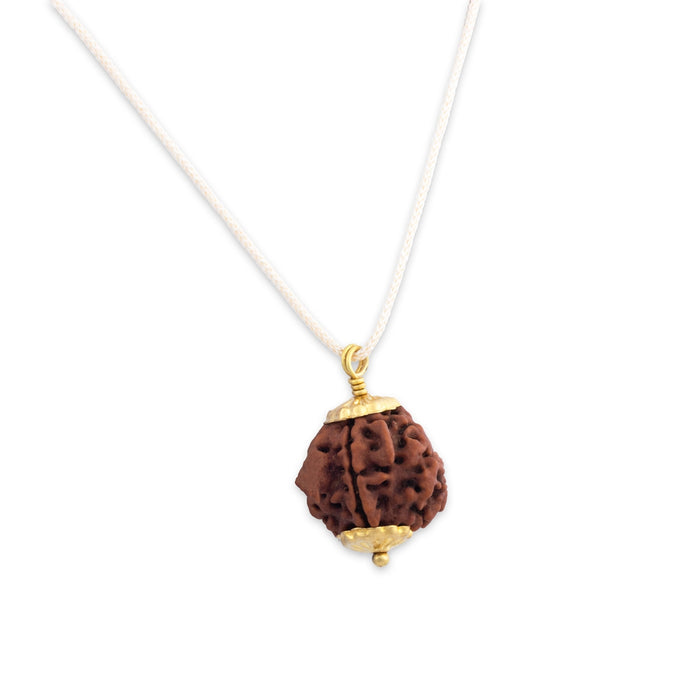 Ganesh Rudraksha Pendant with Golden Cup | Nepali Rudraksha Bead Pendant/ Rudraksh Locket for Men & Women