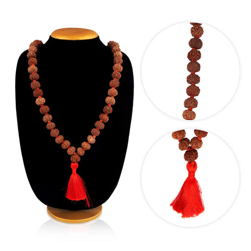 Rudraksha Khanta Mala -24 Inches | 8 Face / Thread Knot / Rudraksh Bead Mala for Men & Women - Rudraksha Mala, Pendant, Bracelet