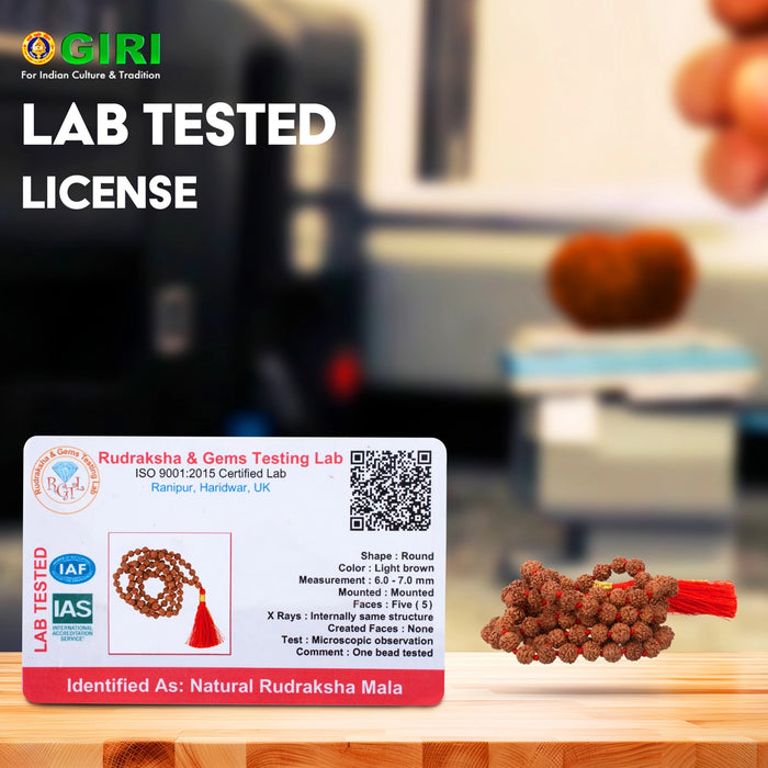 Rudraksha Mala - 6 to 7 mm | Ruthratcham Malai/ Japa Mala for Meditation - Rudraksha Mala, Pendant, Bracelet