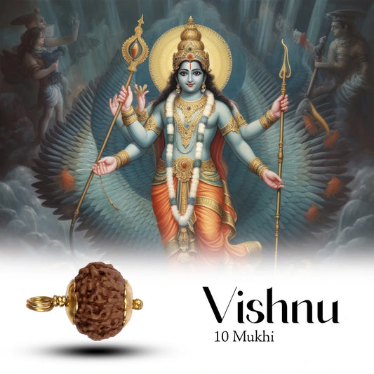 10 Face Rudraksha Pendant | Gold Cup Rudraksha Pendant/ Java Rudraksh Locket for Men & Women - Rudraksha Mala, Pendant, Bracelet
