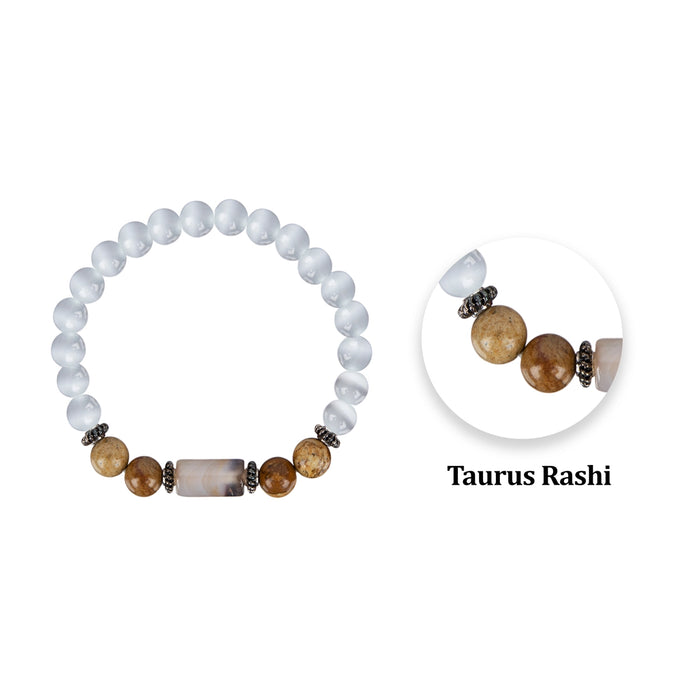 Crystal Bracelet - 2.5 Inches | Semi Precious Stone Hand Band/Crystal Bead Hand Bracelet for Taurus Zodiac