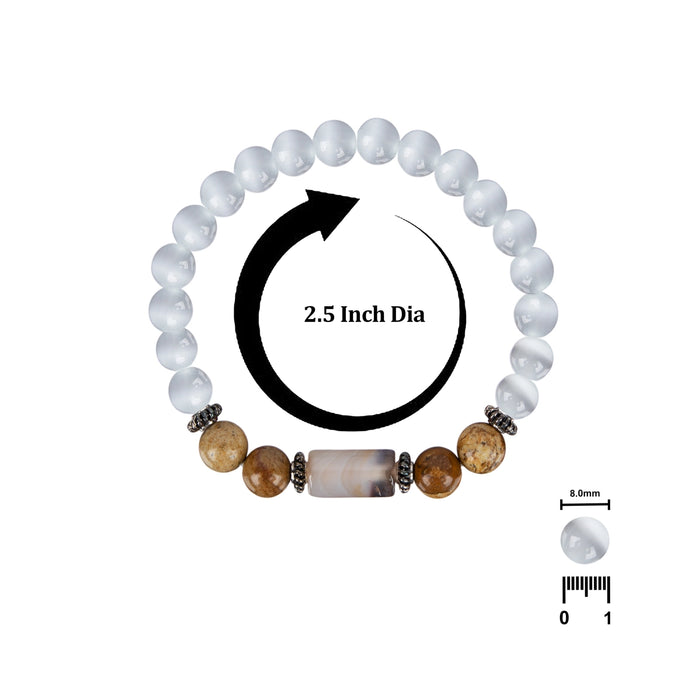 Crystal Bracelet - 2.5 Inches | Semi Precious Stone Hand Band/Crystal Bead Hand Bracelet for Taurus Zodiac