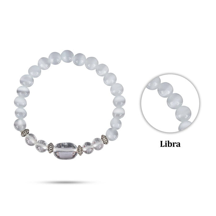 Crystal Bracelet - 2.5 Inches | Semi Precious Stone Hand Band/Crystal Bead Hand Bracelet for Libra Zodiac