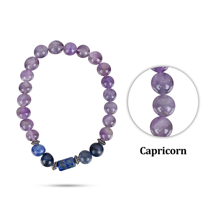 Crystal Bracelet - 2.5 Inches | Semi Precious Stone Hand Band/Crystal Bead Hand Bracelet for Capricorn Zodiac - Bracelet