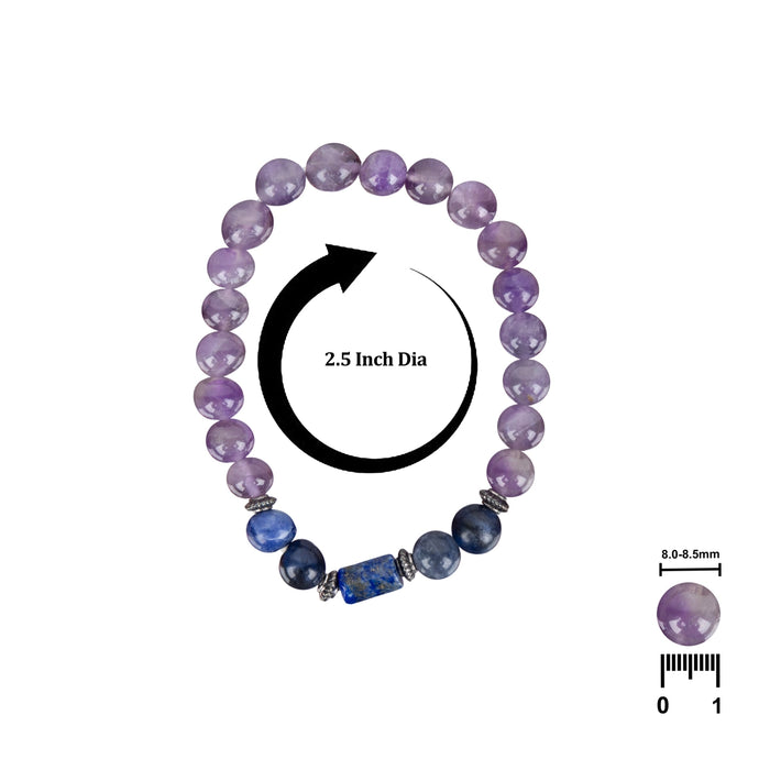 Crystal Bracelet - 2.5 Inches | Semi Precious Stone Hand Band/Crystal Bead Hand Bracelet for Capricorn Zodiac - Bracelet