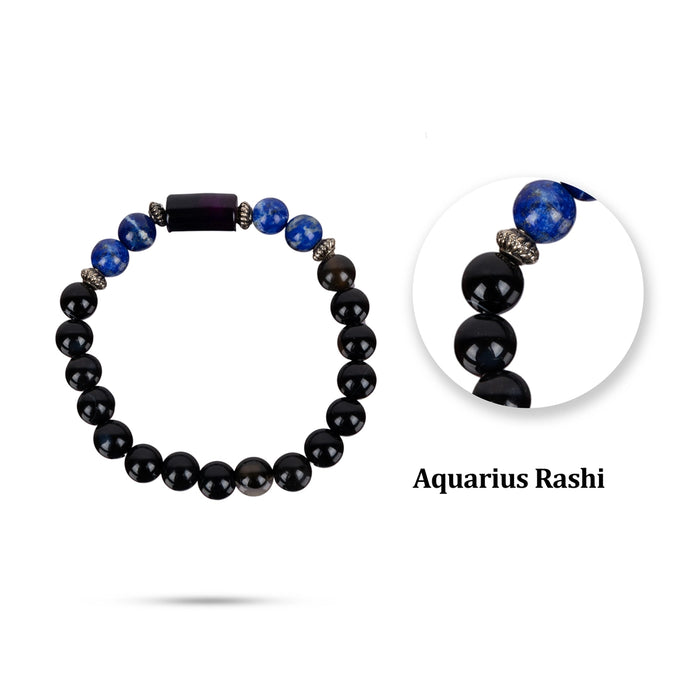 Crystal Bracelet - 2.5 Inches | Semi Precious Stone Hand Band/ Crystal Bead Hand Bracelet for Aquarius Zodiac