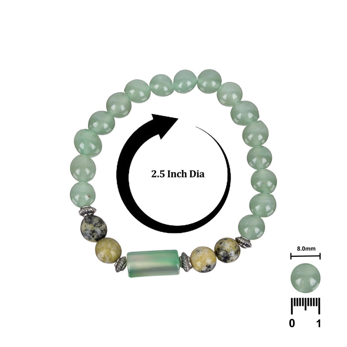 Crystal Bracelet - 2.5 Inches | Semi Precious Stone Hand Band/Crystal Bead Hand Bracelet for Gemini Zodiac