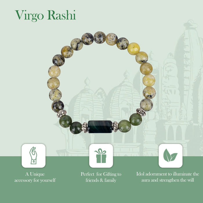 Crystal Bracelet - 2.5 Inches | Semi Precious Stone Hand Band/Crystal Bead Hand Bracelet for Virgo Zodiac