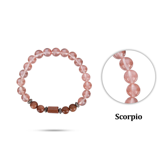 Crystal Bracelet - 2.5 Inches | Semi Precious Stone Hand Band/Crystal Bead Hand Bracelet for Scorpio Zodiac - Bracelet