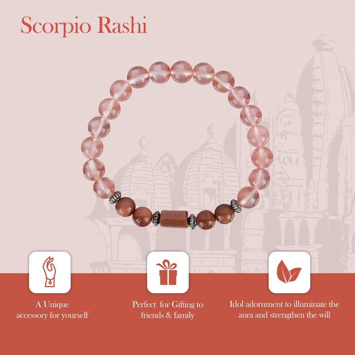 Crystal Bracelet - 2.5 Inches | Semi Precious Stone Hand Band/Crystal Bead Hand Bracelet for Scorpio Zodiac - Bracelet