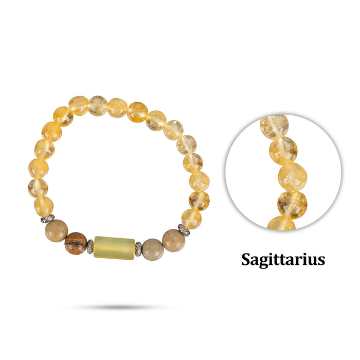 Crystal Bracelet - 2.5 Inches | Semi Precious Stone Hand Band/Crystal Bead Hand Bracelet for Sagittarius Zodiac